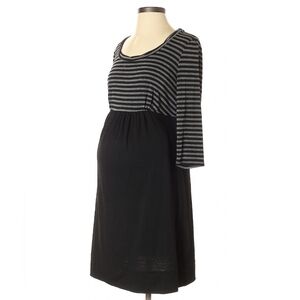 Striped Black Maternity Dress